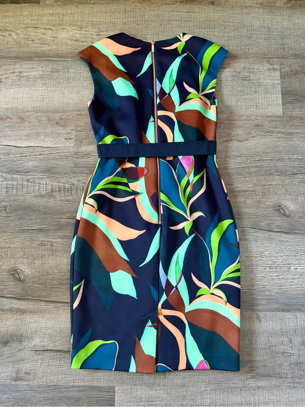 Ted Baker Dress Adilyyn Supernatural Structure Bodycon Belted 6 Sheath Office - Picture 5 of 5